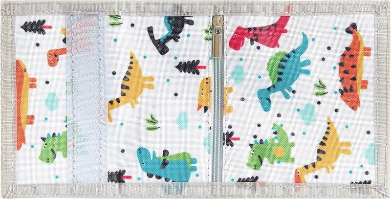 Nitort Wallet, Canvas Outdoor Sports Wallets for Kid, Lovely Wallet with Zipper for Kids- Front Pocket Wallet with Magic Sticker for Children Dinosaur 01 - Image 4